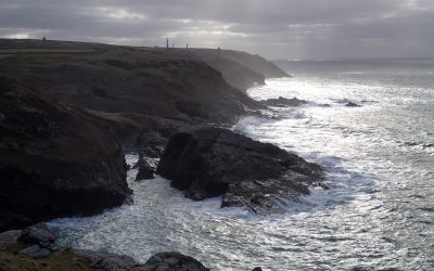 Sturm Licht zu Fuß auf Cornwalls Coast Path